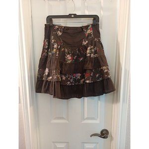 Women's Ted Baker Jean Bohemian Tiered Floral Print Pleaded Skirt Size 2